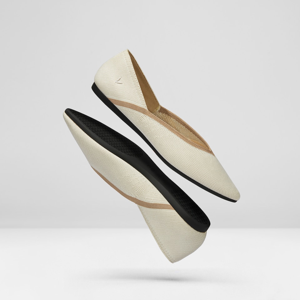 Vienna Pointy Flats in Cream Ivory | Women's Sustainable, Washable and Stylish Shoes | VIVAIA