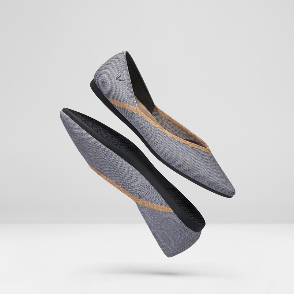 Vienna Pointy Flats in Sandy Blue | Women's Sustainable, Washable and Stylish Shoes | VIVAIA