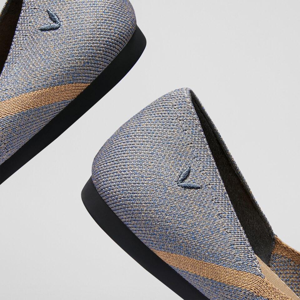 Vienna Pointy Flats in Sandy Blue | Women's Sustainable, Washable and Stylish Shoes | VIVAIA
