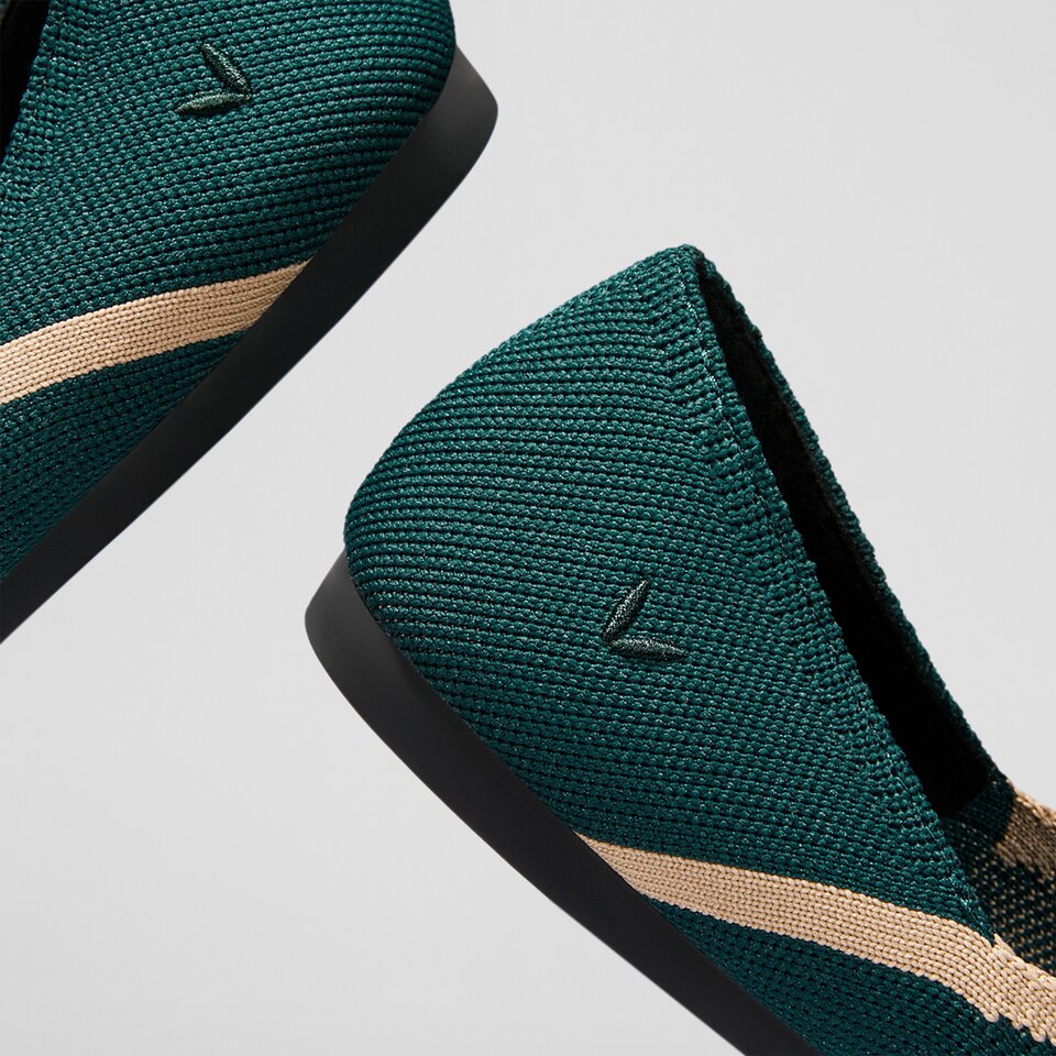 Vienna Pointy Flats in Deep Peacock | Women's Sustainable, Washable and Stylish Shoes | VIVAIA