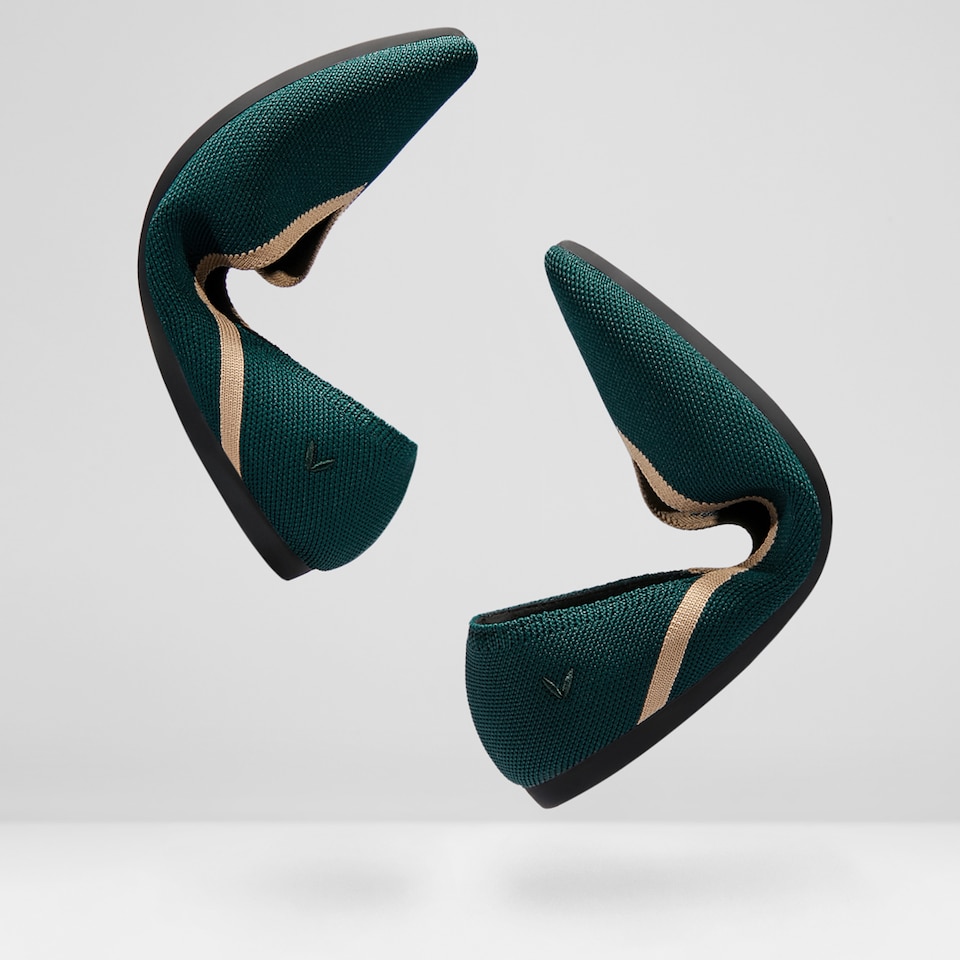 Vienna Pointy Flats in Deep Peacock | Women's Sustainable, Washable and Stylish Shoes | VIVAIA