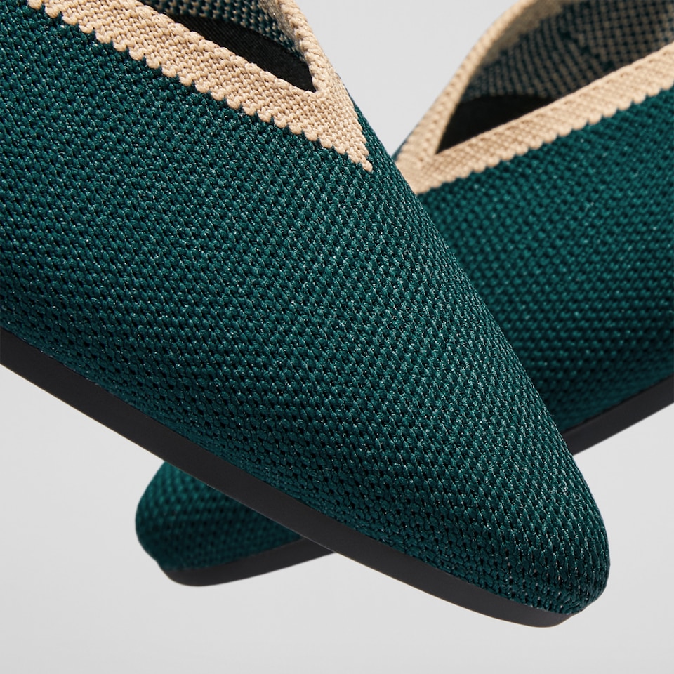 Vienna Pointy Flats in Deep Peacock | Women's Sustainable, Washable and Stylish Shoes | VIVAIA