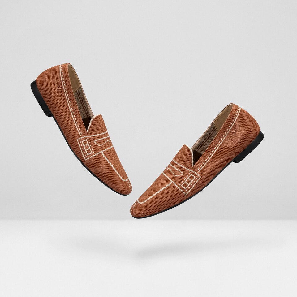 Sierra Square-toe Loafers in Natural Brown | Women's Sustainable, Washable and Stylish Shoes | VIVAIA