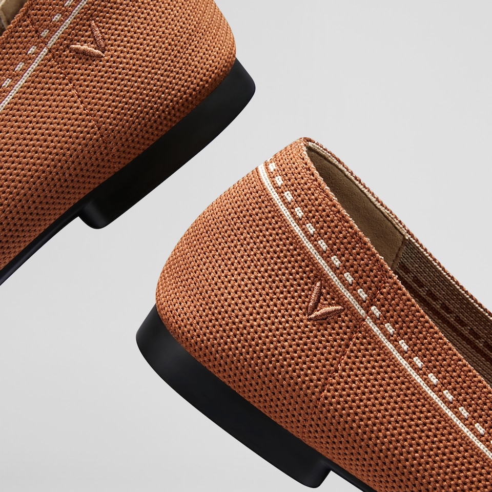 Sierra Square-toe Loafers in Natural Brown | Women's Sustainable, Washable and Stylish Shoes | VIVAIA