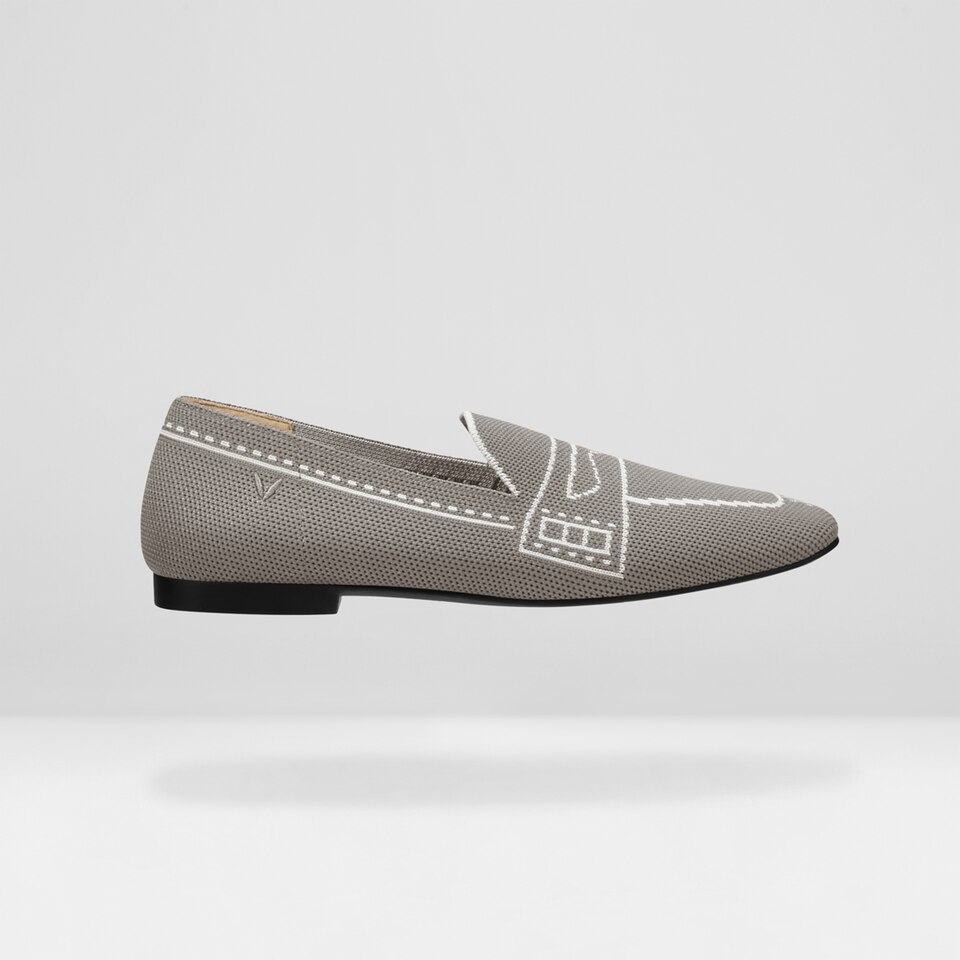 Sierra Square-toe Loafers in Pale Grey | Women's Sustainable, Washable and Stylish Shoes | VIVAIA
