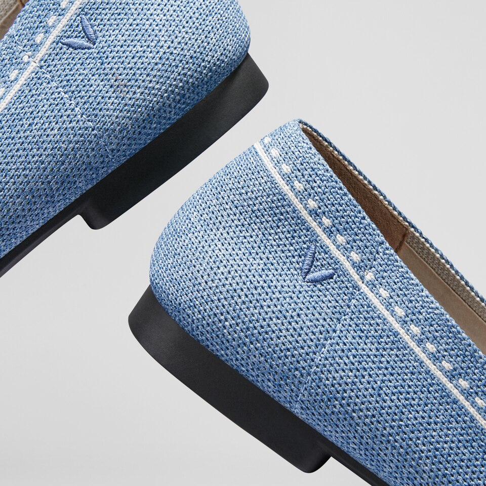 Sierra Square-toe Loafers in Denim Blue | Women's Sustainable, Washable and Stylish Shoes | VIVAIA