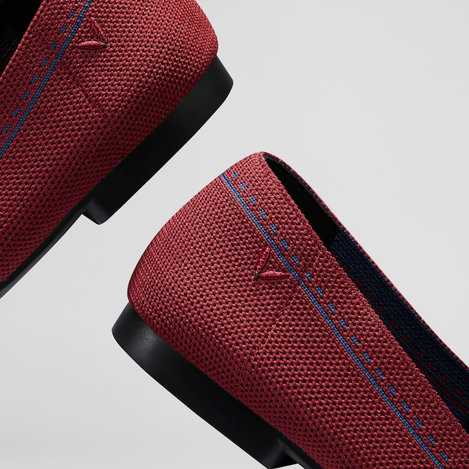 Sierra Square-toe Loafers in Crab Red | Women's Sustainable, Washable and Stylish Shoes | VIVAIA