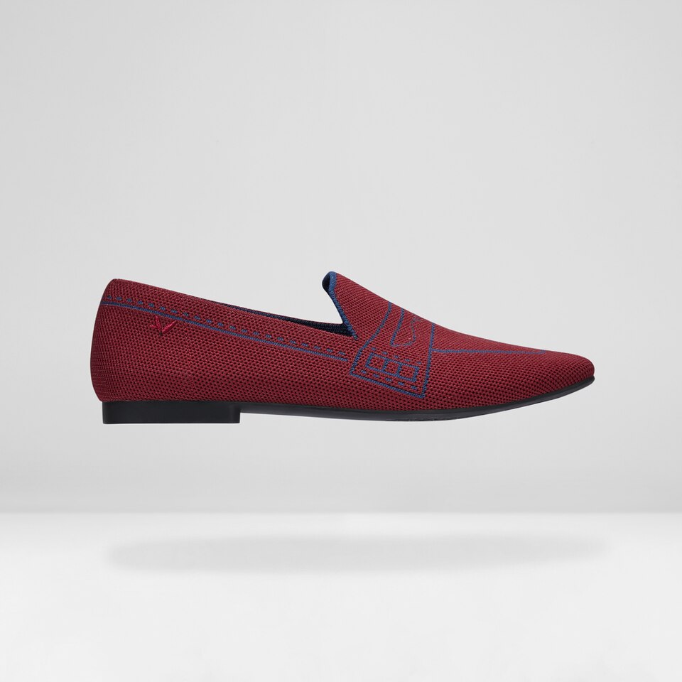 Sierra Square-toe Loafers in Crab Red | Women's Sustainable, Washable and Stylish Shoes | VIVAIA