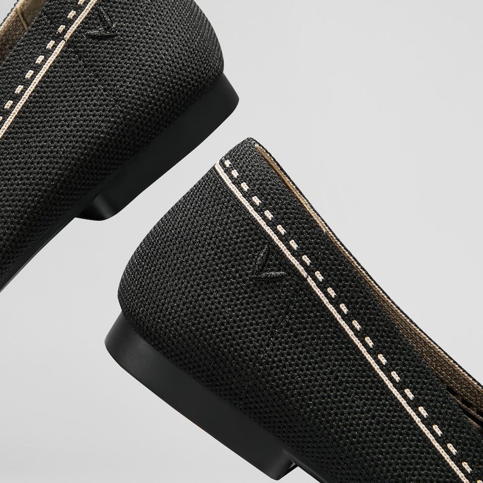 Sierra Square-toe Loafers in Deep Ebony | Women's Sustainable, Washable and Stylish Black Shoes | VIVAIA