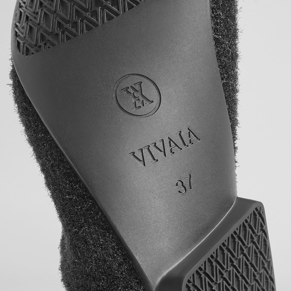 Sierra Square-toe Eco Fluffy Yarn Loafers in Black | Women's Sustainable, Washable and Stylish Shoes | VIVAIA