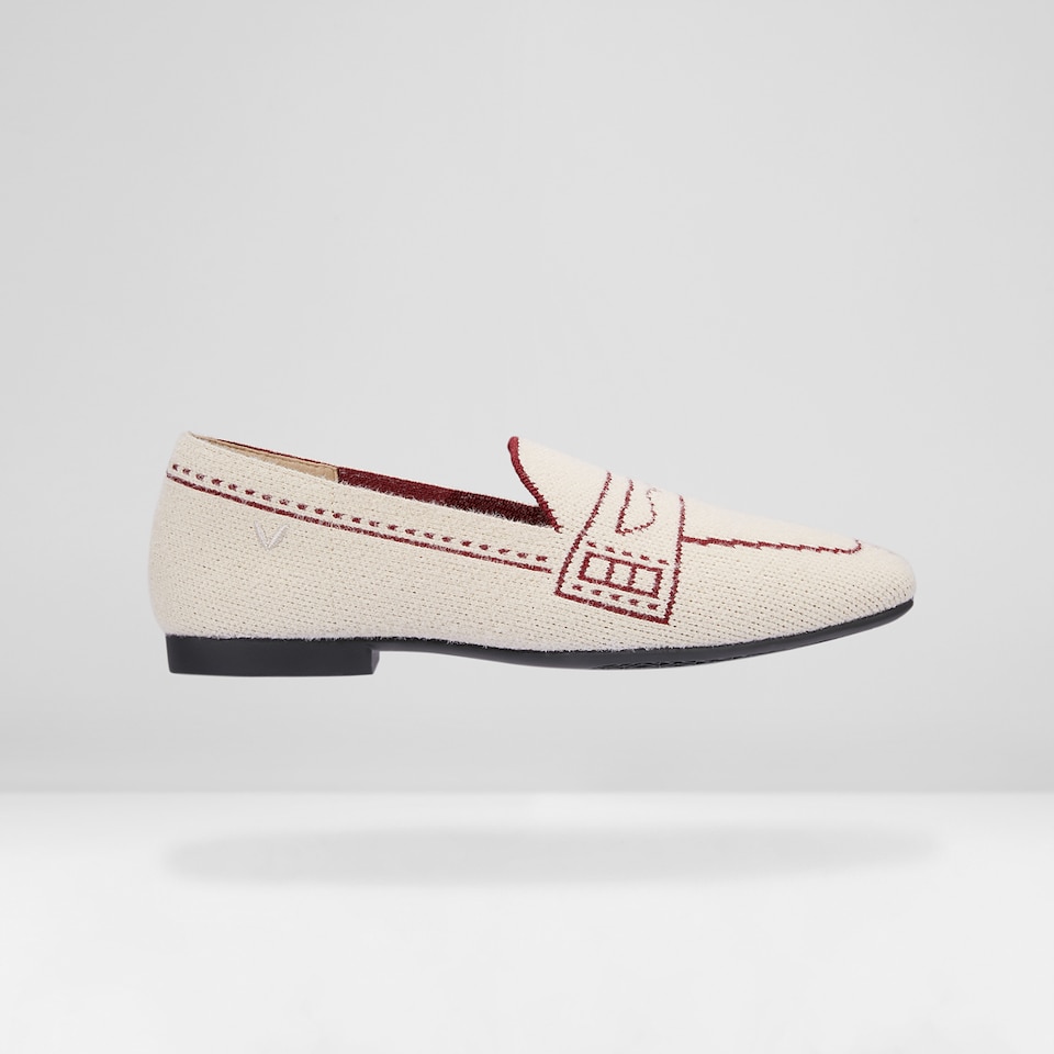 Sierra Square-toe Eco Fluffy Yarn Loafers in Light Khaki | Women's Sustainable, Washable and Stylish Shoes | VIVAIA