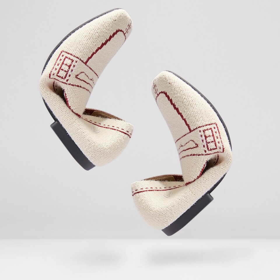 Sierra Square-toe Eco Fluffy Yarn Loafers in Light Khaki | Women's Sustainable, Washable and Stylish Shoes | VIVAIA