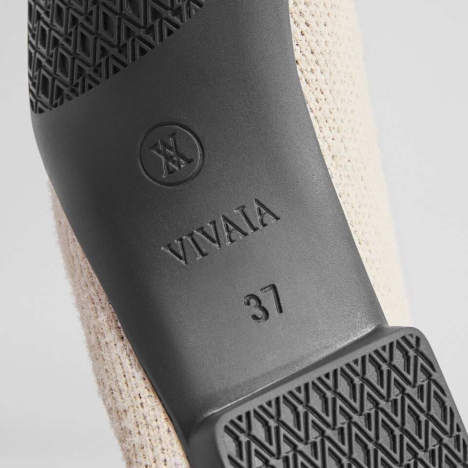 Sierra Square-toe Eco Fluffy Yarn Loafers in Light Khaki | Women's Sustainable, Washable and Stylish Shoes | VIVAIA