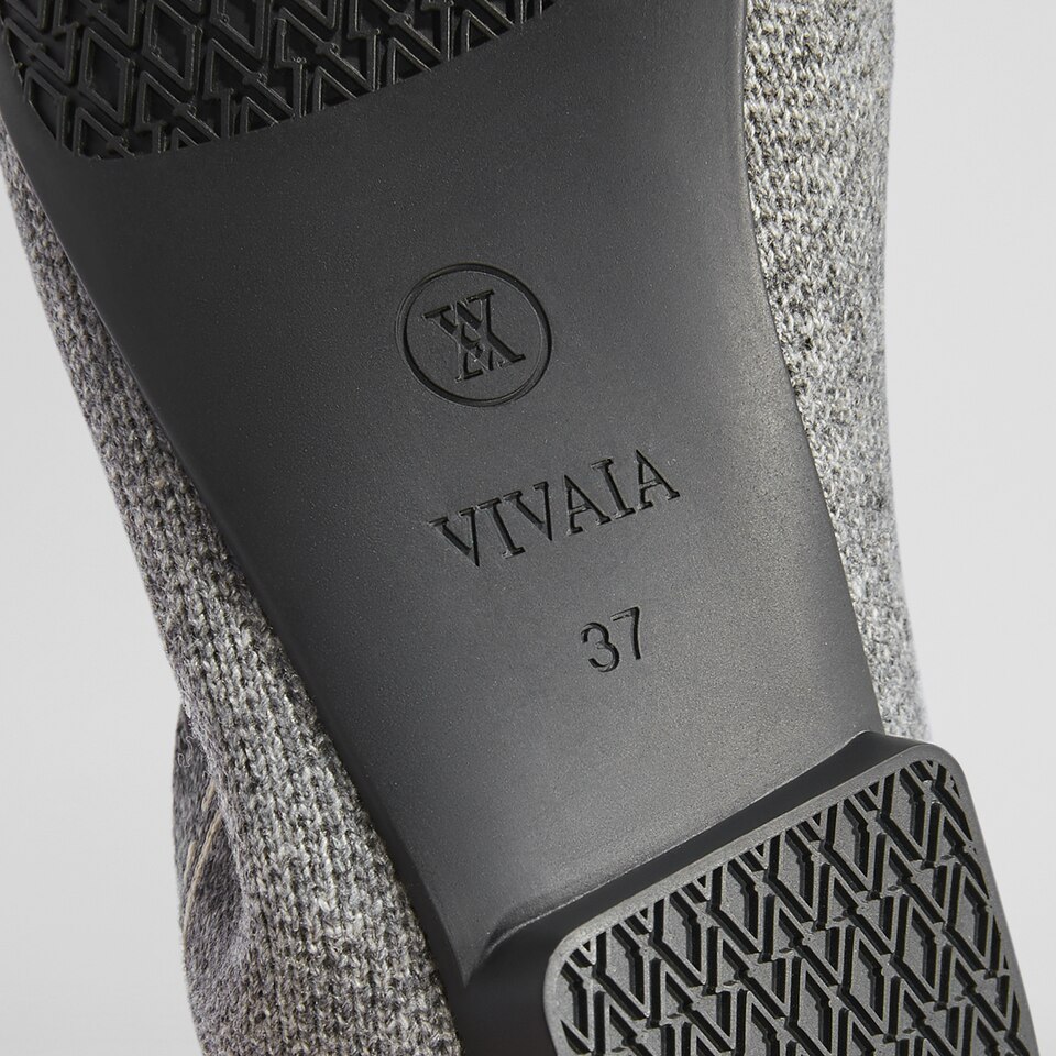 Sierra Square-toe Wool Loafers in Rich Grey - Women's Shoes | VIVAIA