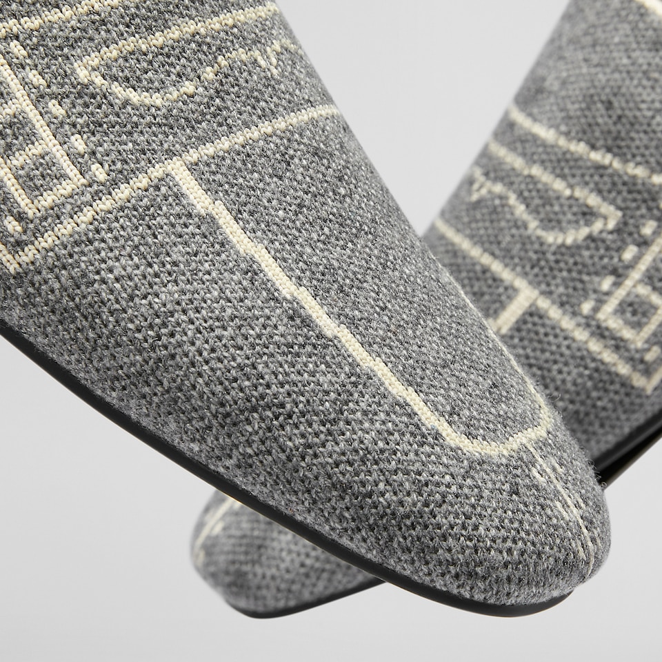 Sierra Square-toe Wool Loafers in Rich Grey - Women's Shoes | VIVAIA