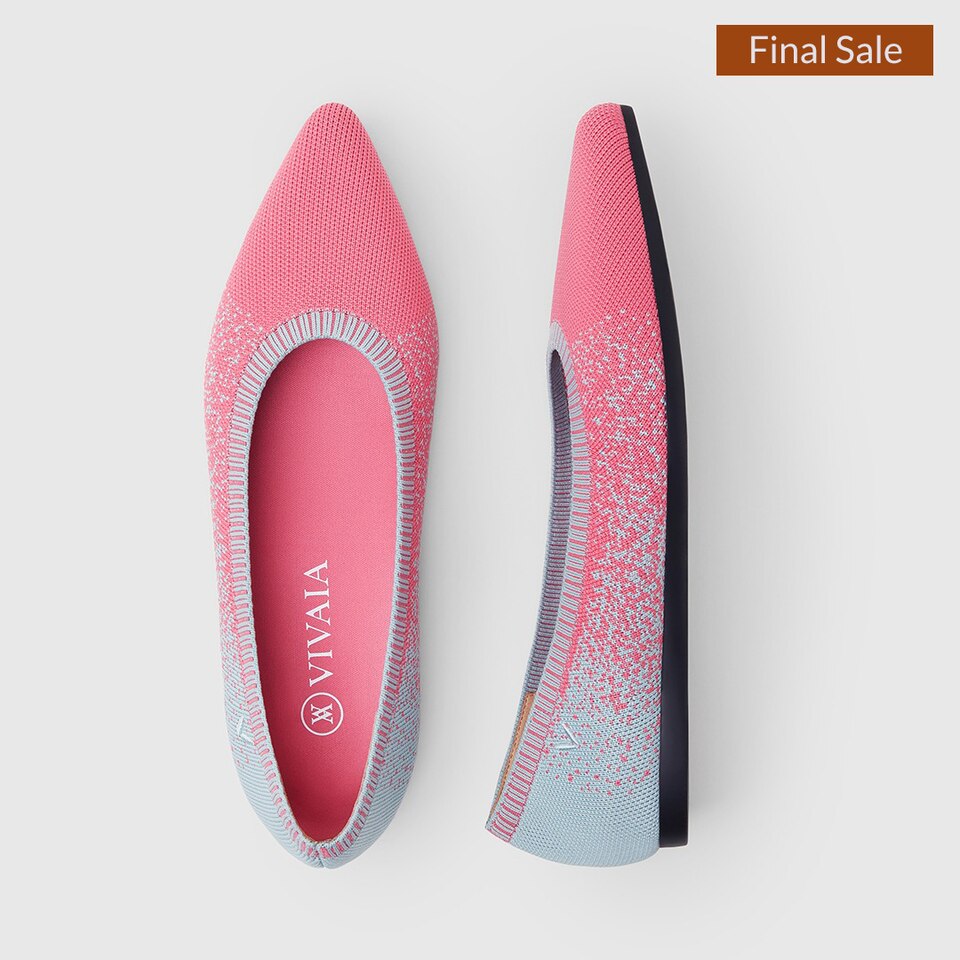 Aria 2.0 Pointy Flats in Flamingo Pink | Women's Sustainable, Washable and Stylish Shoes | VIVAIA