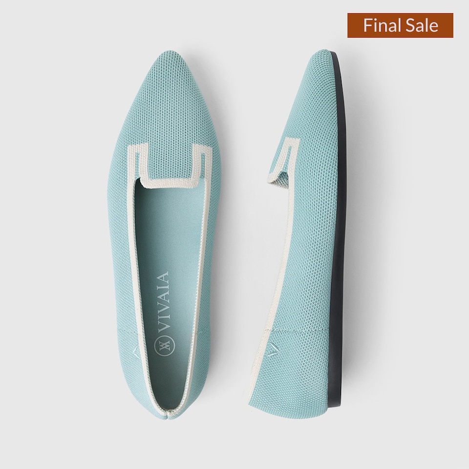 Manon Pointy Flats in Mint Green | Women's Sustainable, Washable and Stylish Shoes | VIVAIA