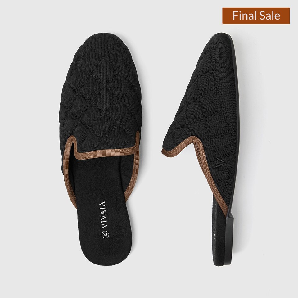 Sherry Round-toe Mules in Black | Women's Sustainable, Washable and Stylish Shoes | VIVAIA.