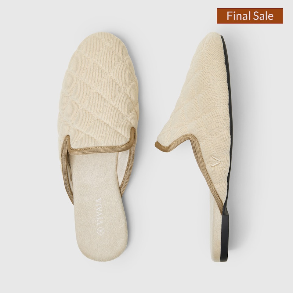 Sherry Round-toe Mules in Cream Ivory | Women's Sustainable, Washable and Stylish Shoes | VIVAIA