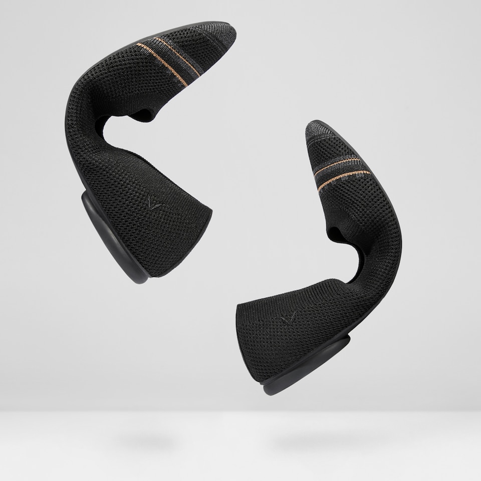 Aditi Round Foldable Flats in Striped Black | Women's Sustainable,Washable and Stylish Shoes | VIVAIA