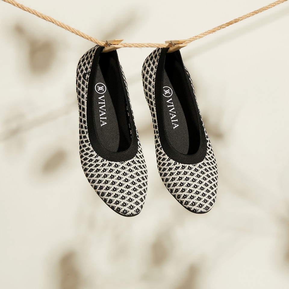 Aditi Women Ballet Flats Diamond Black - Washable & Comfortable | VIVAIA