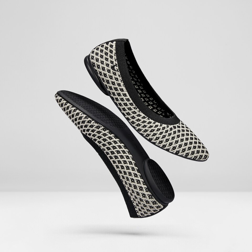 Aditi Women Ballet Flats Diamond Black - Washable & Comfortable | VIVAIA