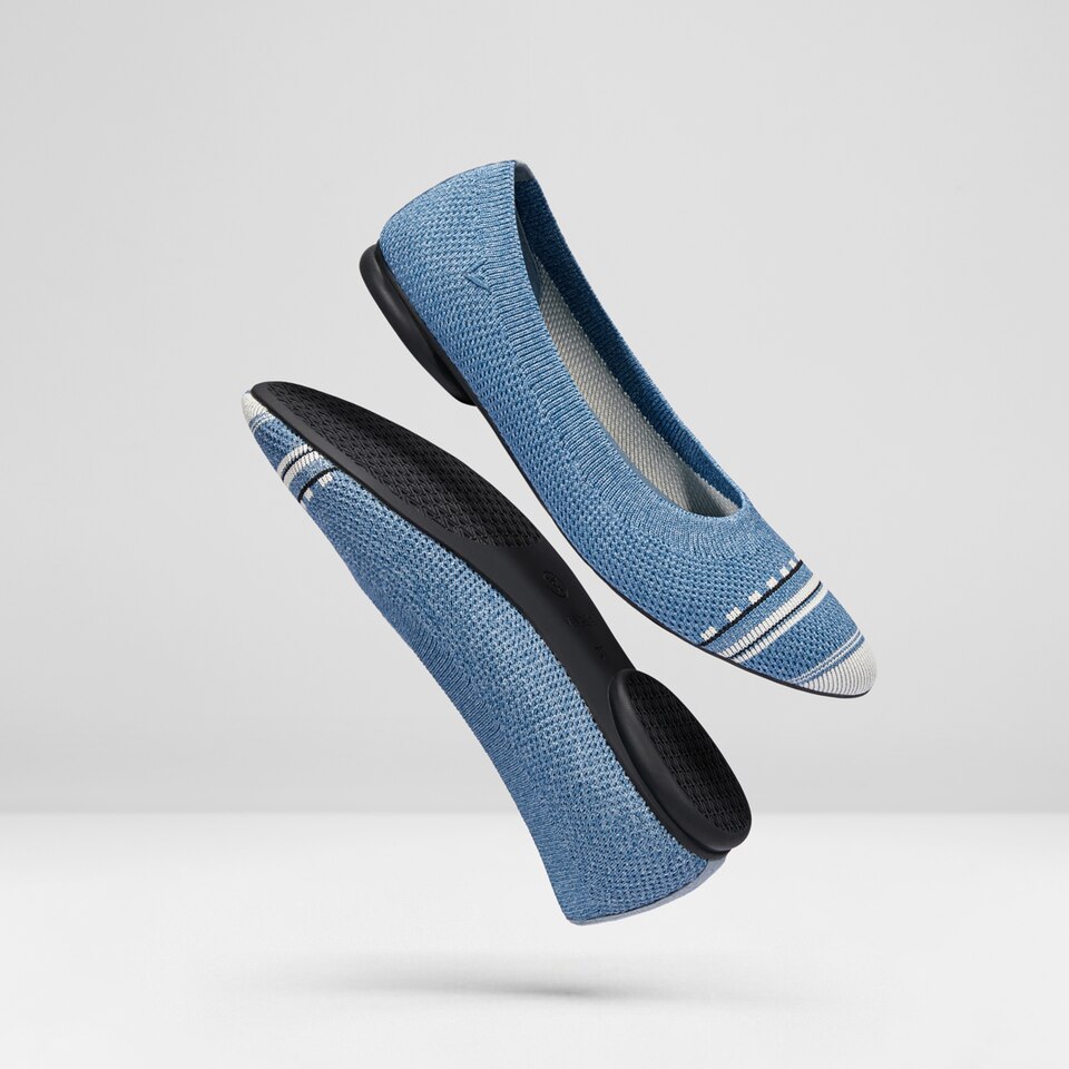 Aditi Women Ballet Flats Denim Blue - Washable & Comfortable | VIVAIA
