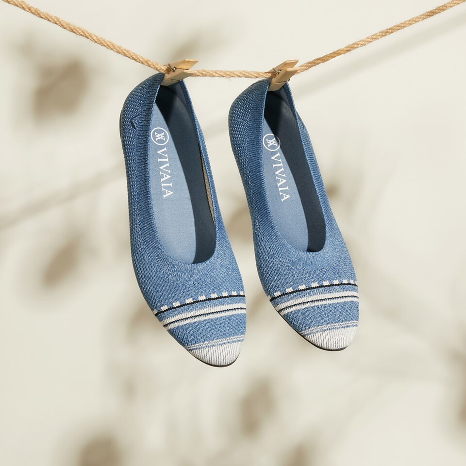 Aditi Women Ballet Flats Denim Blue - Washable & Comfortable | VIVAIA