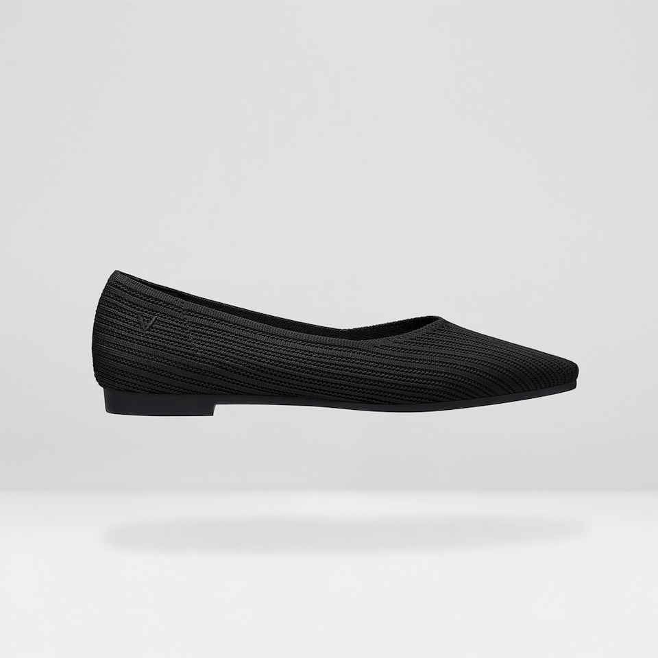 Macy Pointy Flats in Solid Black | Women's Sustainable,Washable and Stylish Shoes | VIVAIA