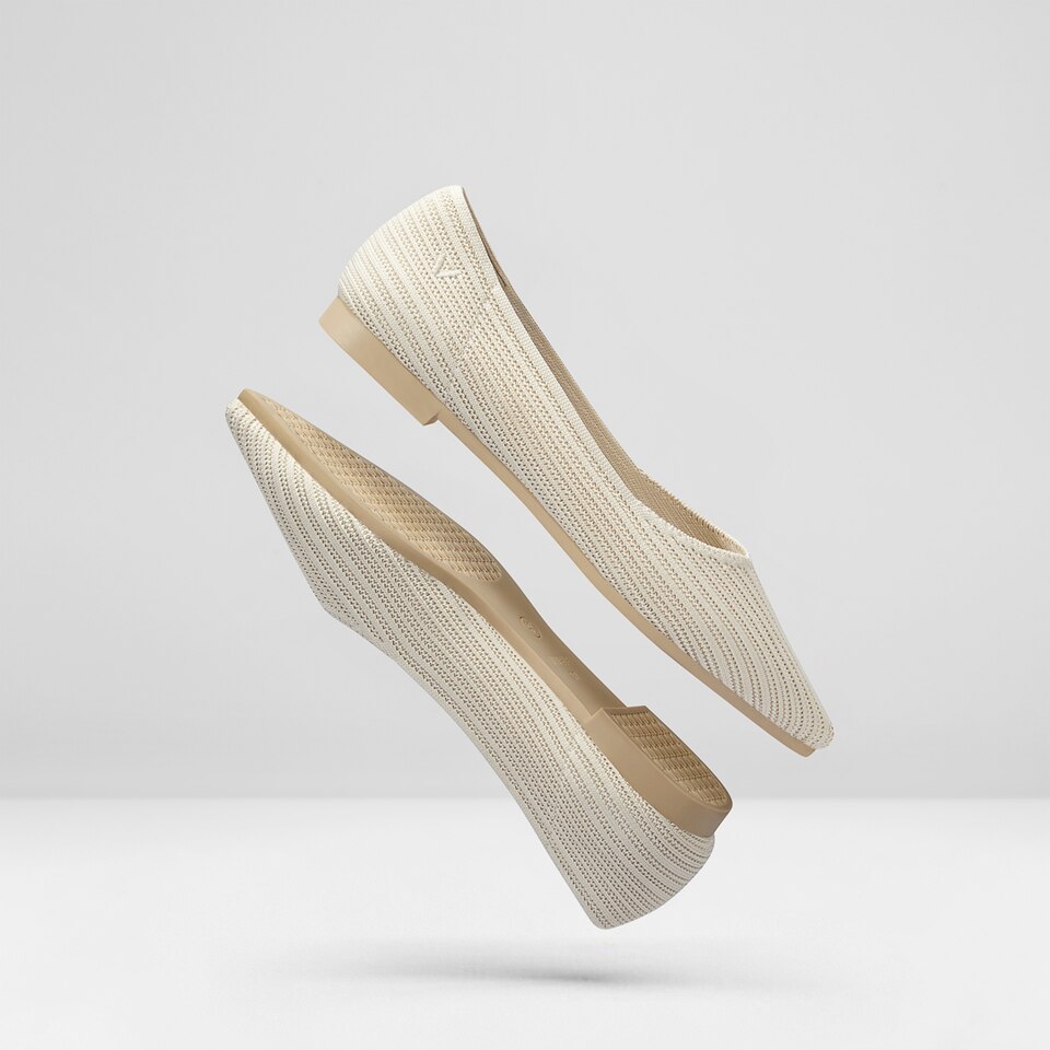 Macy Pointy Flats in Cream Ivory | Women's Sustainable,Washable and Stylish Shoes | VIVAIA