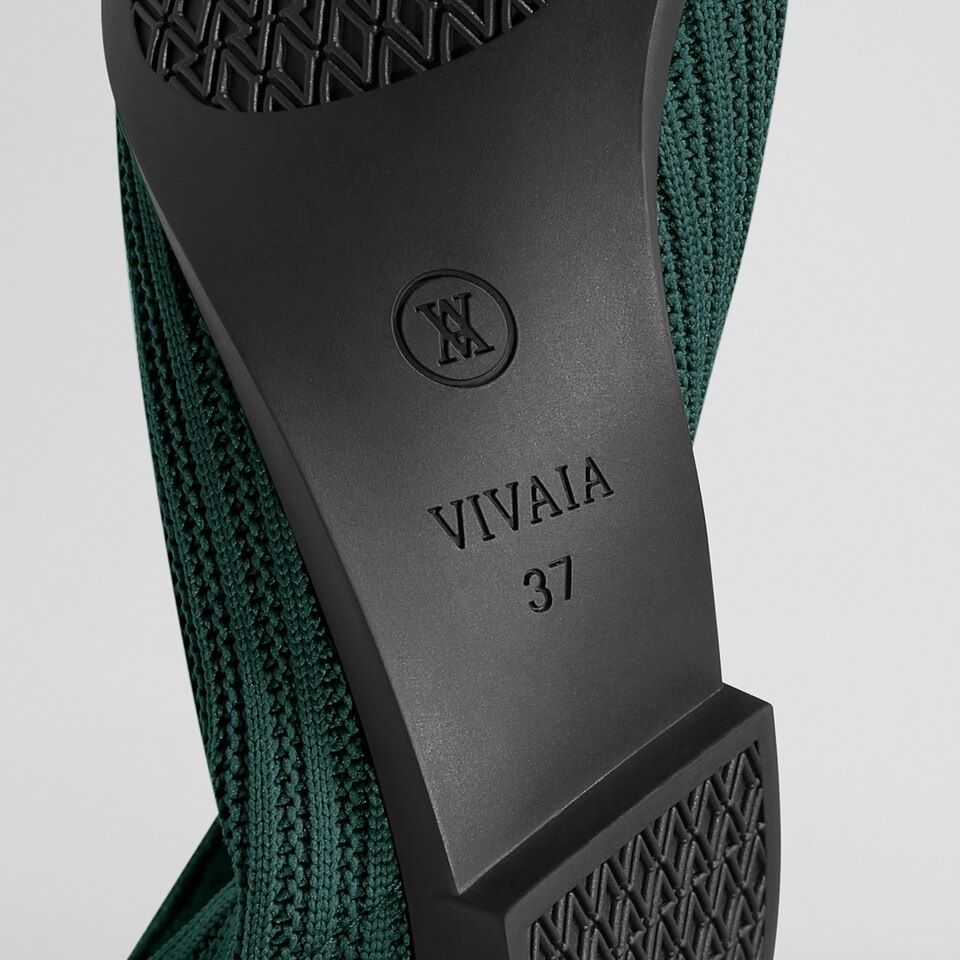Macy Women Pointy Stripe Flats in Deep Peacock -Washable & Comfortable Shoes | VIVAIA