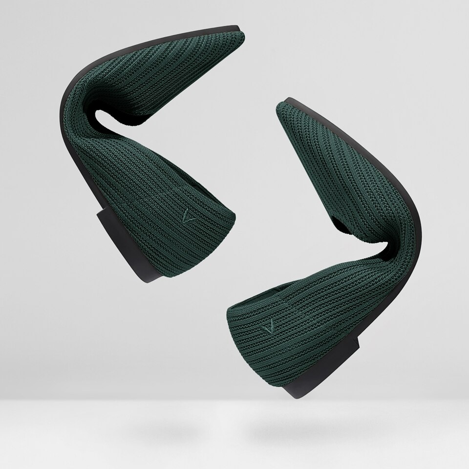 Macy Women Pointy Stripe Flats in Deep Peacock -Washable & Comfortable Shoes | VIVAIA