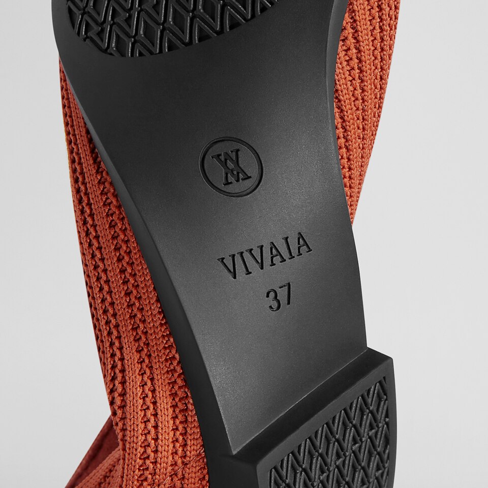 Macy Women Pointy Stripe Flats in Monarch Orange -Washable & Comfortable Shoes | VIVAIA