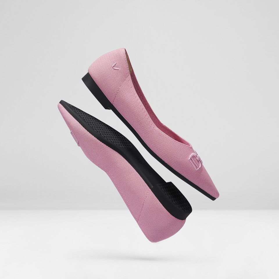 Ena Pointed-toe Flats Ash Rose - Washable & Comfortable | VIVAIA