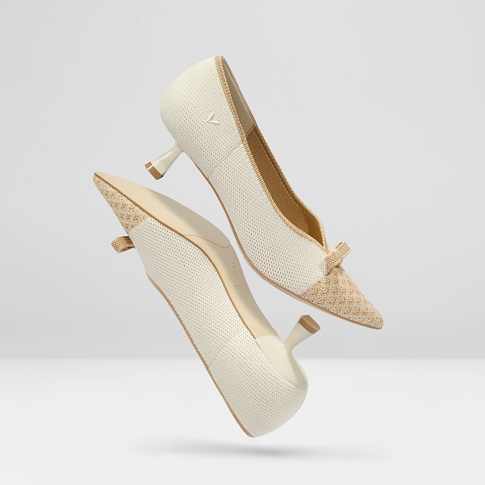 Natasha Women Pointed toe Heels Cream Ivory -Washable & Comfortable Shoes | VIVAIA
