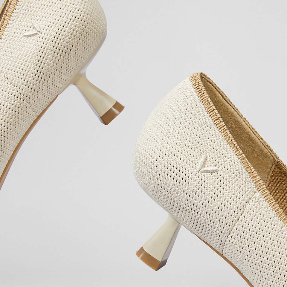 Natasha Women Pointed toe Heels Cream Ivory -Washable & Comfortable Shoes | VIVAIA