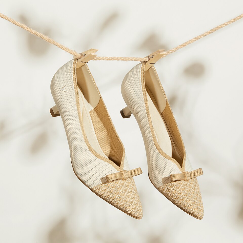 Natasha Women Pointed toe Heels Cream Ivory -Washable & Comfortable Shoes | VIVAIA