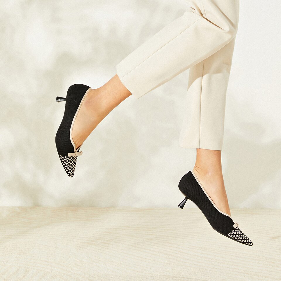 Natasha Women Pointed toe Heels Black -Washable & Comfortable Shoes | VIVAIA