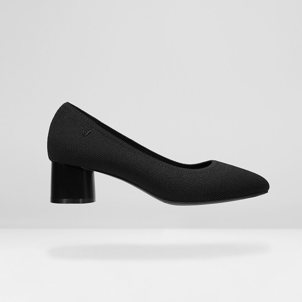 Elvia Women Round Toe Heels Solid Black - Versatile & Glamorous Women Shoes | VIVAIA