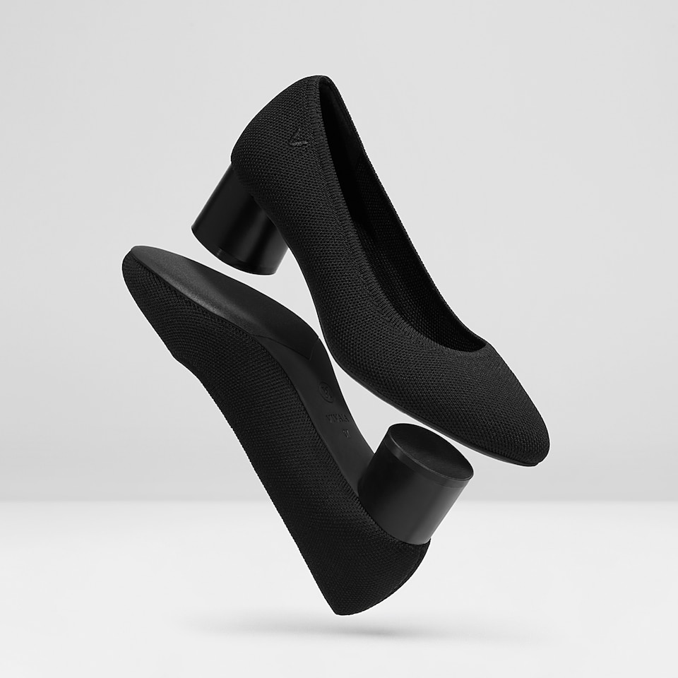 Elvia Women Round Toe Heels Solid Black - Versatile & Glamorous Women Shoes | VIVAIA