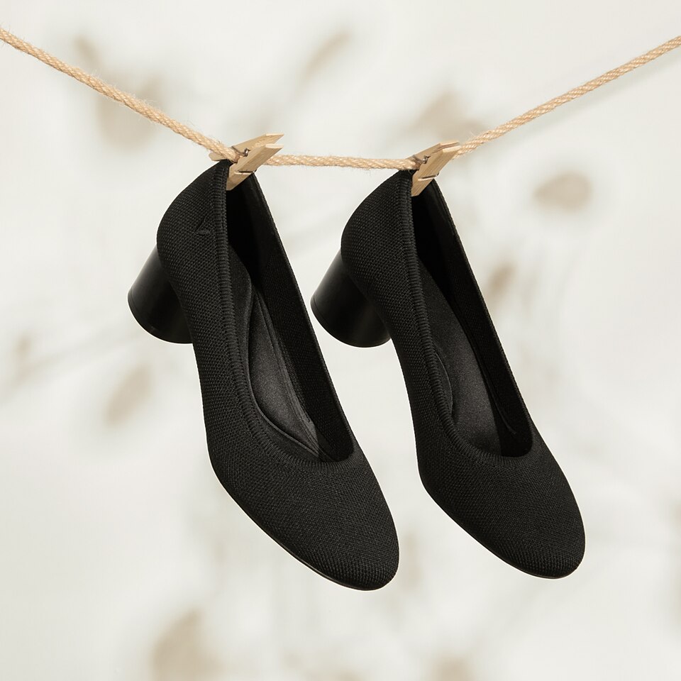 Elvia Women Round Toe Heels Solid Black - Versatile & Glamorous Women Shoes | VIVAIA