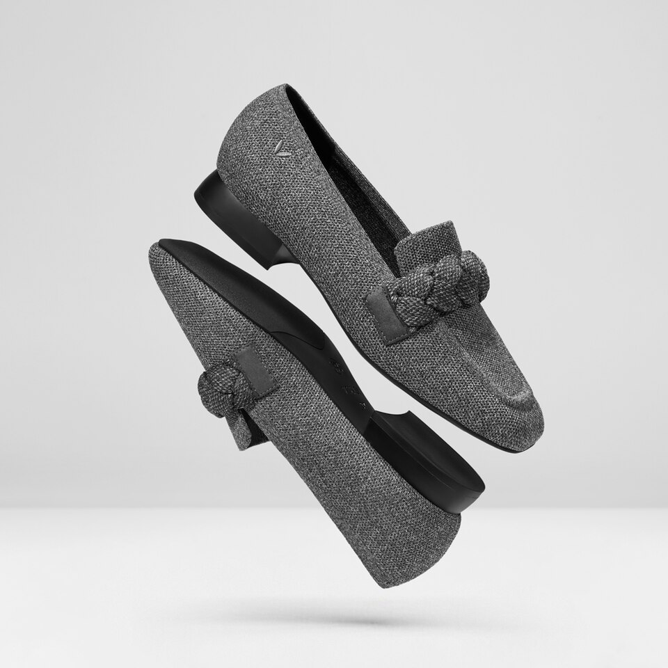 Caitlin Square-toe Loafers in Rich Grey | Women's Sustainable and Stylish Shoes | VIVAIA