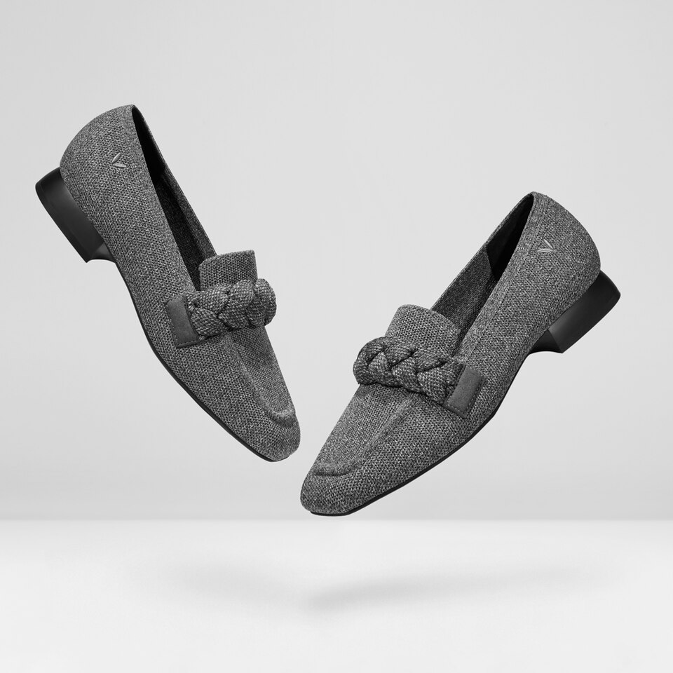 Caitlin Square-toe Loafers in Rich Grey | Women's Sustainable and Stylish Shoes | VIVAIA