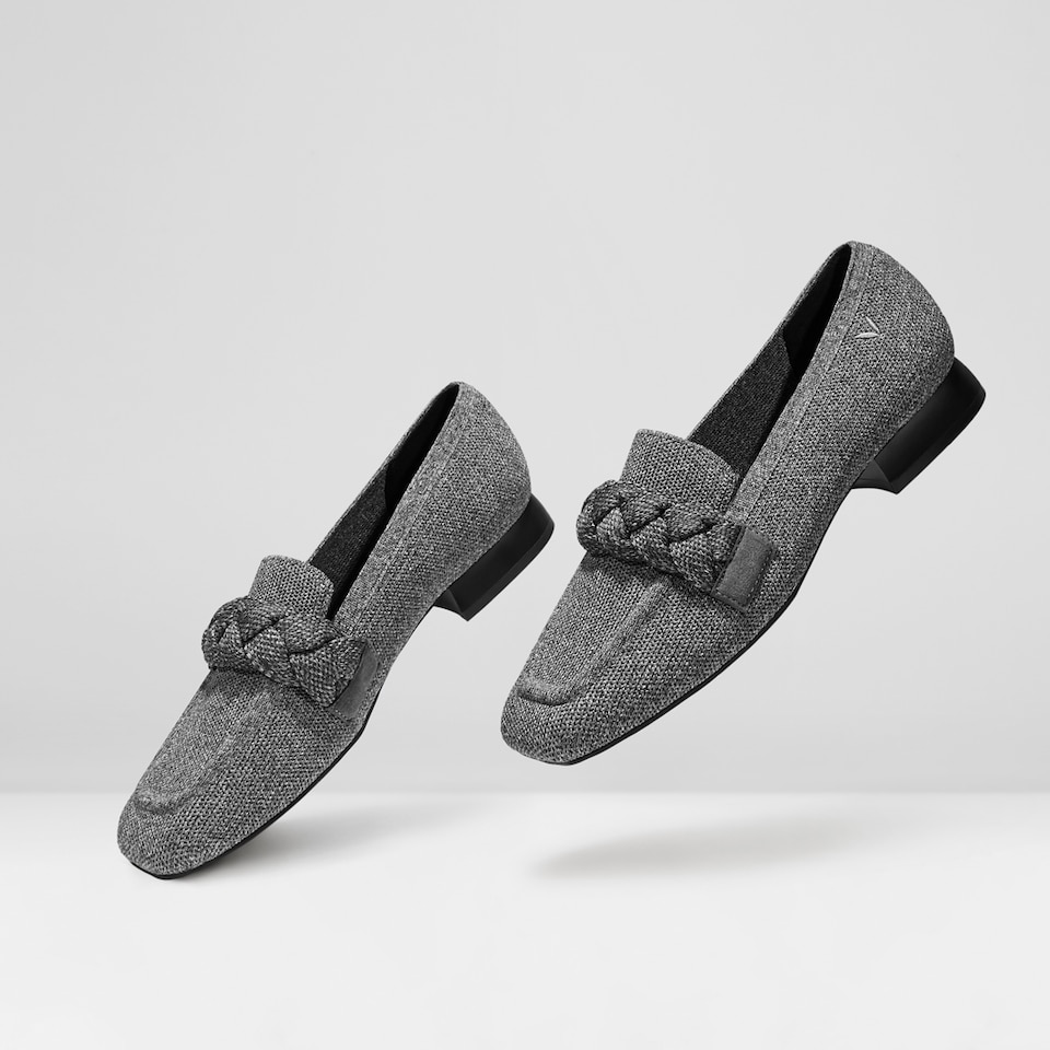 Caitlin Square-toe Loafers in Rich Grey | Women's Sustainable and Stylish Shoes | VIVAIA