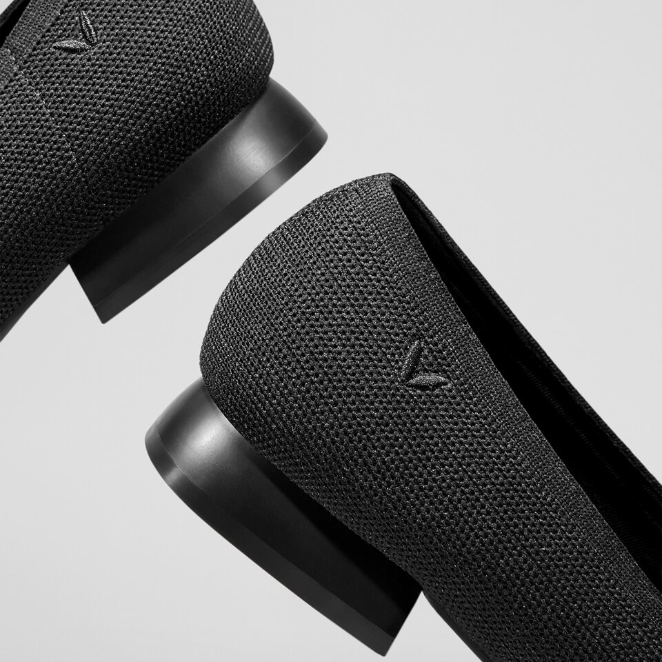 Caitlin Square-toe Loafers in Solid Black | Women's Sustainable and Stylish Shoes | VIVAIA