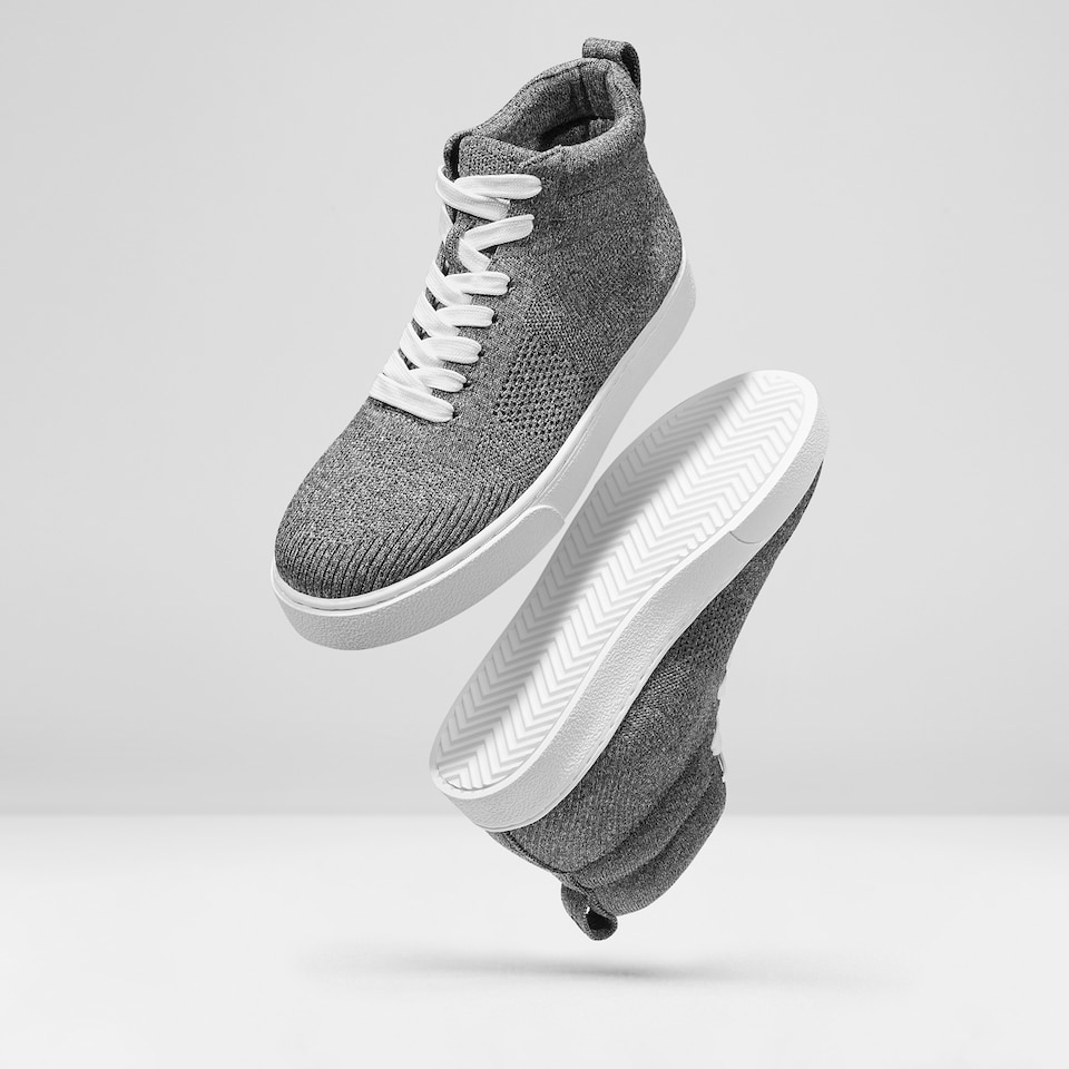 Glenda High-top Sneakers in Rich Grey | Women's Sustainable, Washable and Stylish Shoes | VIVAIA