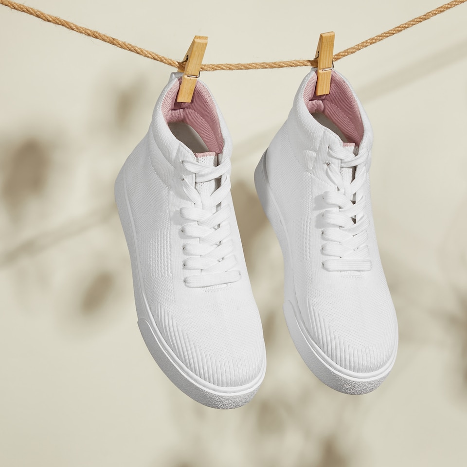 Glenda High-top Sneakers in White Whisper | Women's Sustainable, Washable and Stylish Shoes | VIVAIA