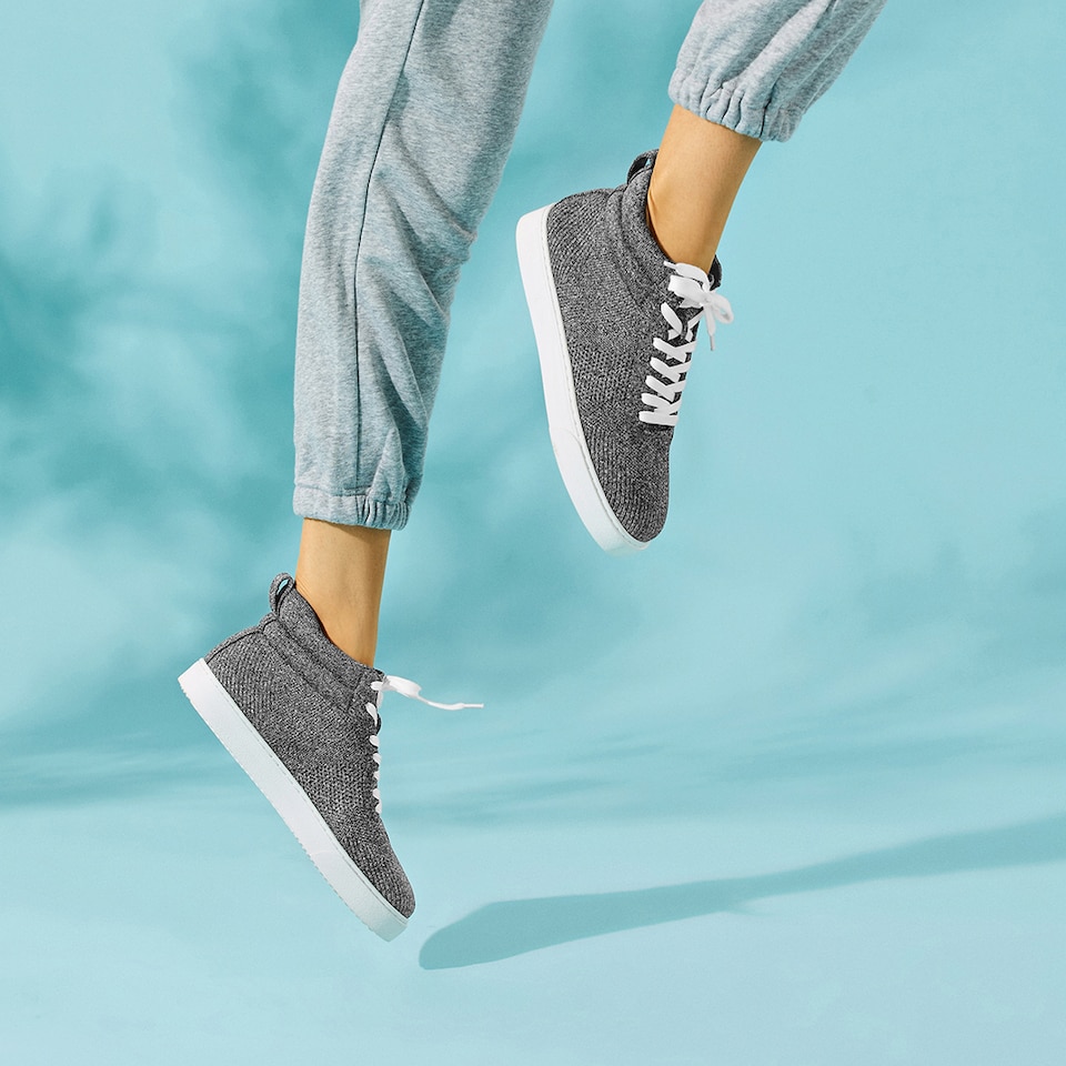 Glenda High-top Sneakers in Rich Grey | Women's Sustainable, Washable and Stylish Shoes | VIVAIA