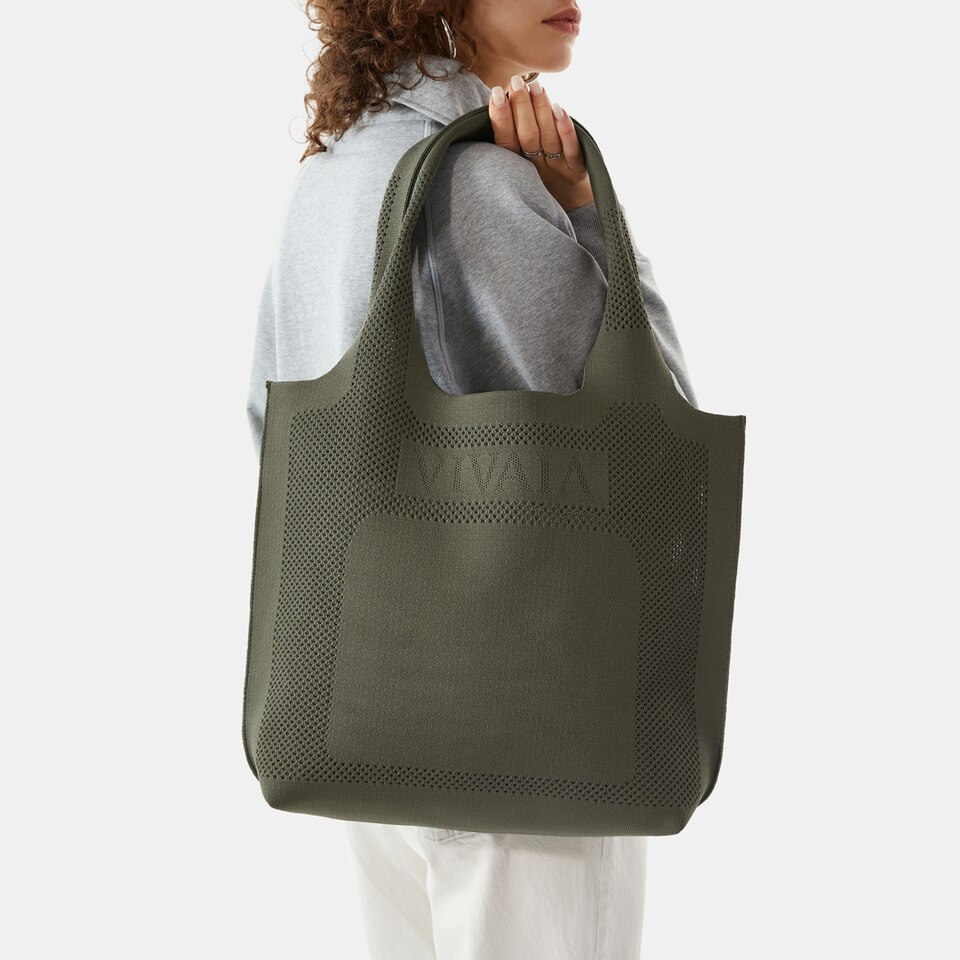 Zahara Tote Bag in Grey Green | Women's Sustainable, Washable and Stylish Bags | VIVAIA