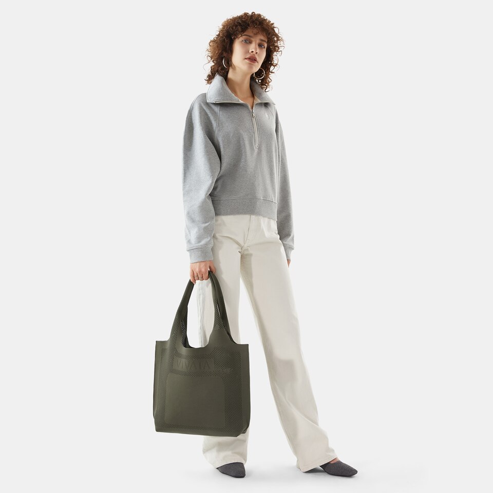 Zahara Tote Bag in Grey Green | Women's Sustainable, Washable and Stylish Bags | VIVAIA